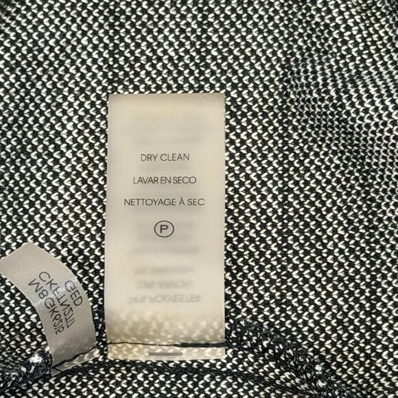 Calvin Klein Slim Stretch Knit Houndstooth Plaid Dress Pants 10 Black White - Picture 12 of 12